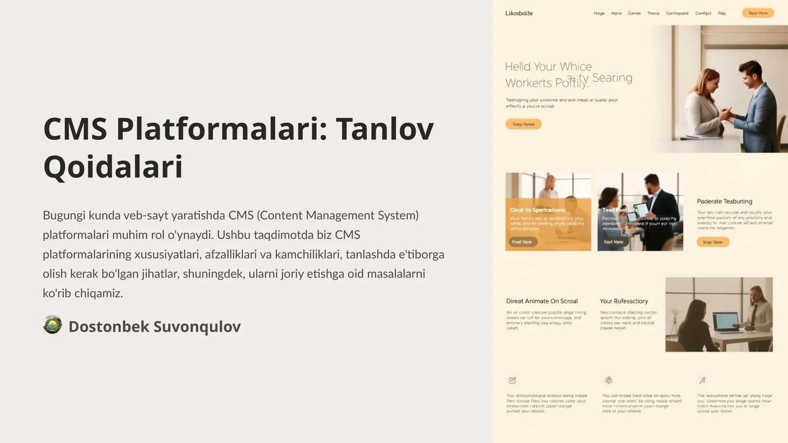 CMS Platformalari: Tanlov Qoidalari 1