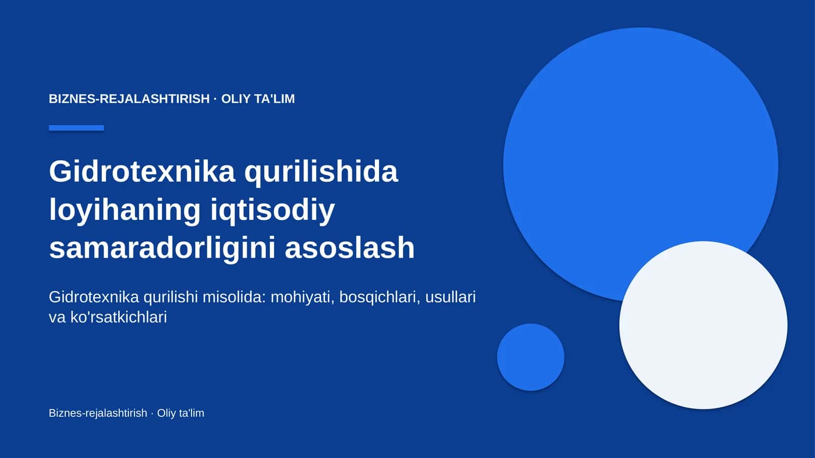 gidrotexnika qurilishida loyihaning iqtisodiy samaradorligini asoslash 4210 1