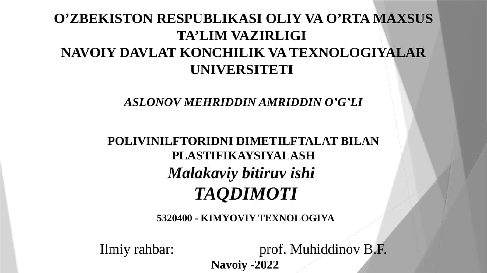 Malakaviy bitiruvishi 1