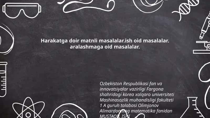 Harakatga doir masalalar 1