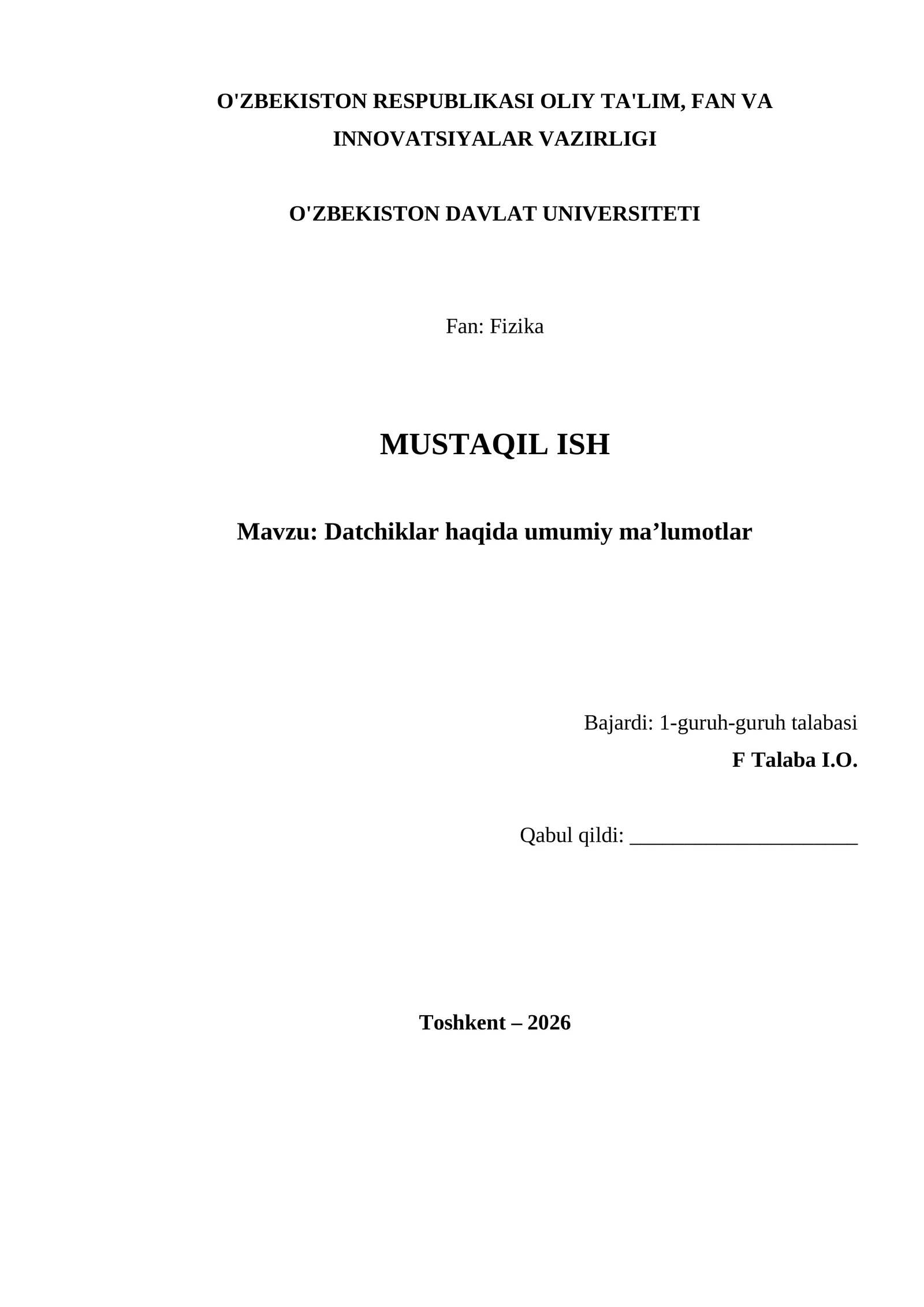 Datchiklar haqida umumiy ma’lumotlar 1