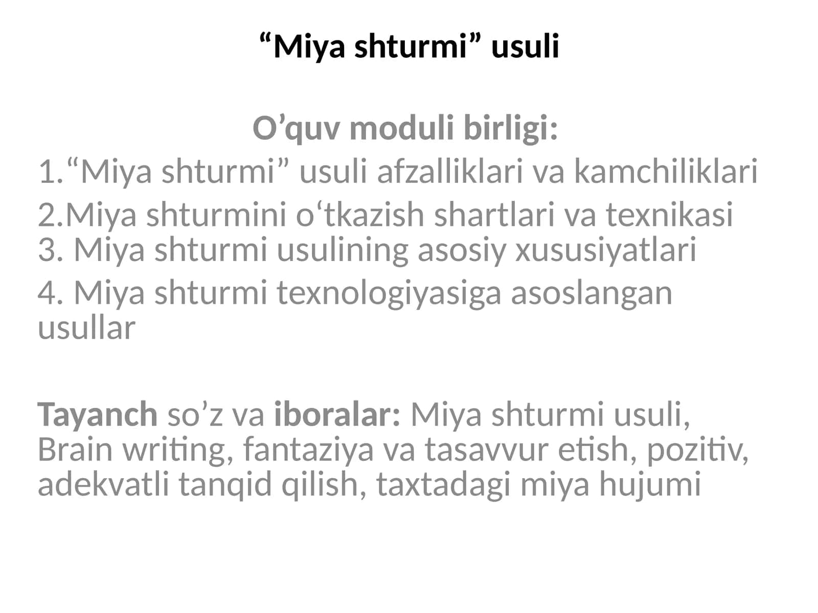 “Miyashturmi”usuli 1