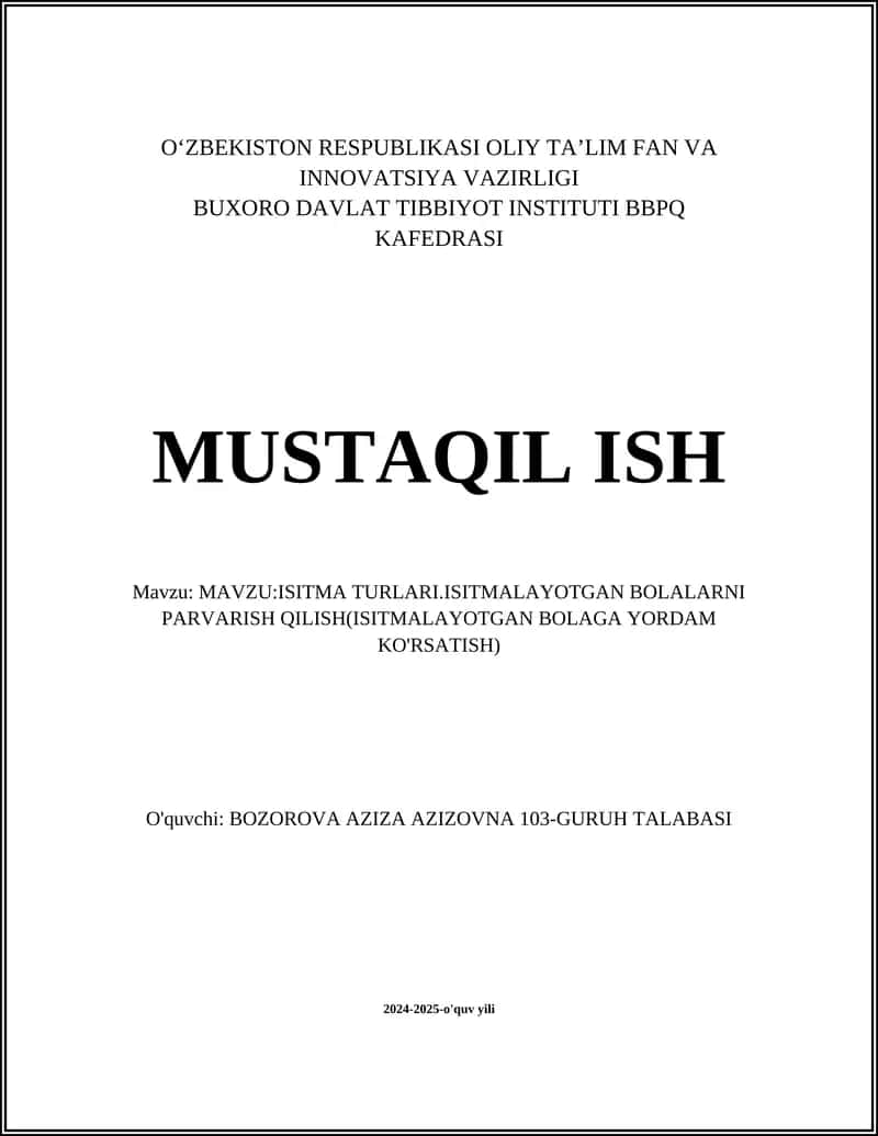 ISITMA TURLARI.ISITMALAYOTGAN BOLALARNI PARVARISH QILISH 1