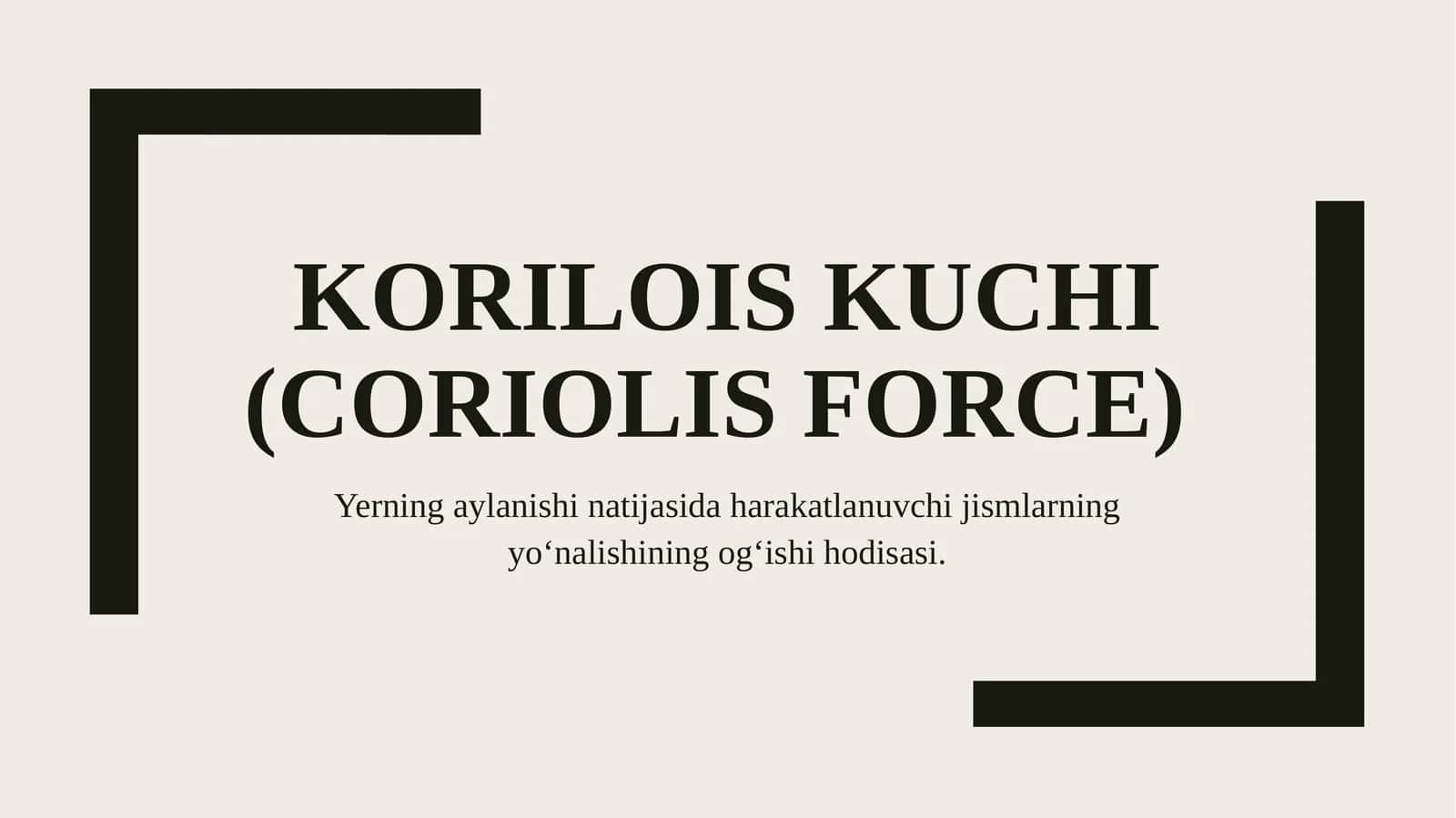 Koriloiskuchi(Coriolis force) 1