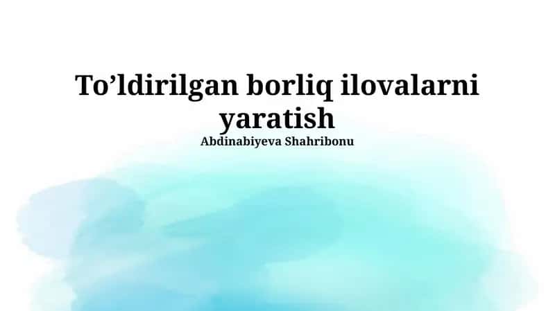 Kengaytirilgan Haqiqat Ilovasi 1