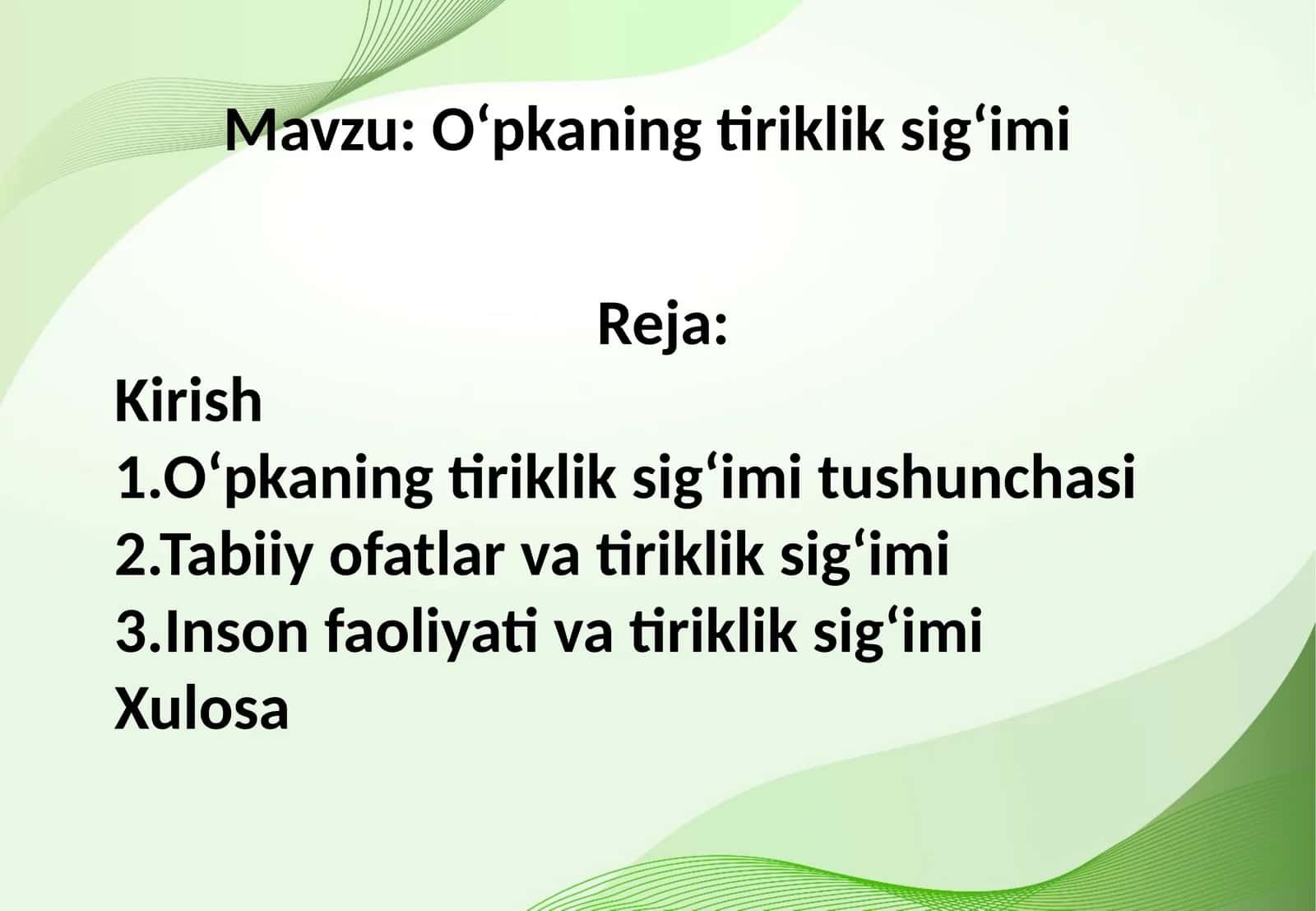 Oʻpkaning tiriklik sigʻimi 1