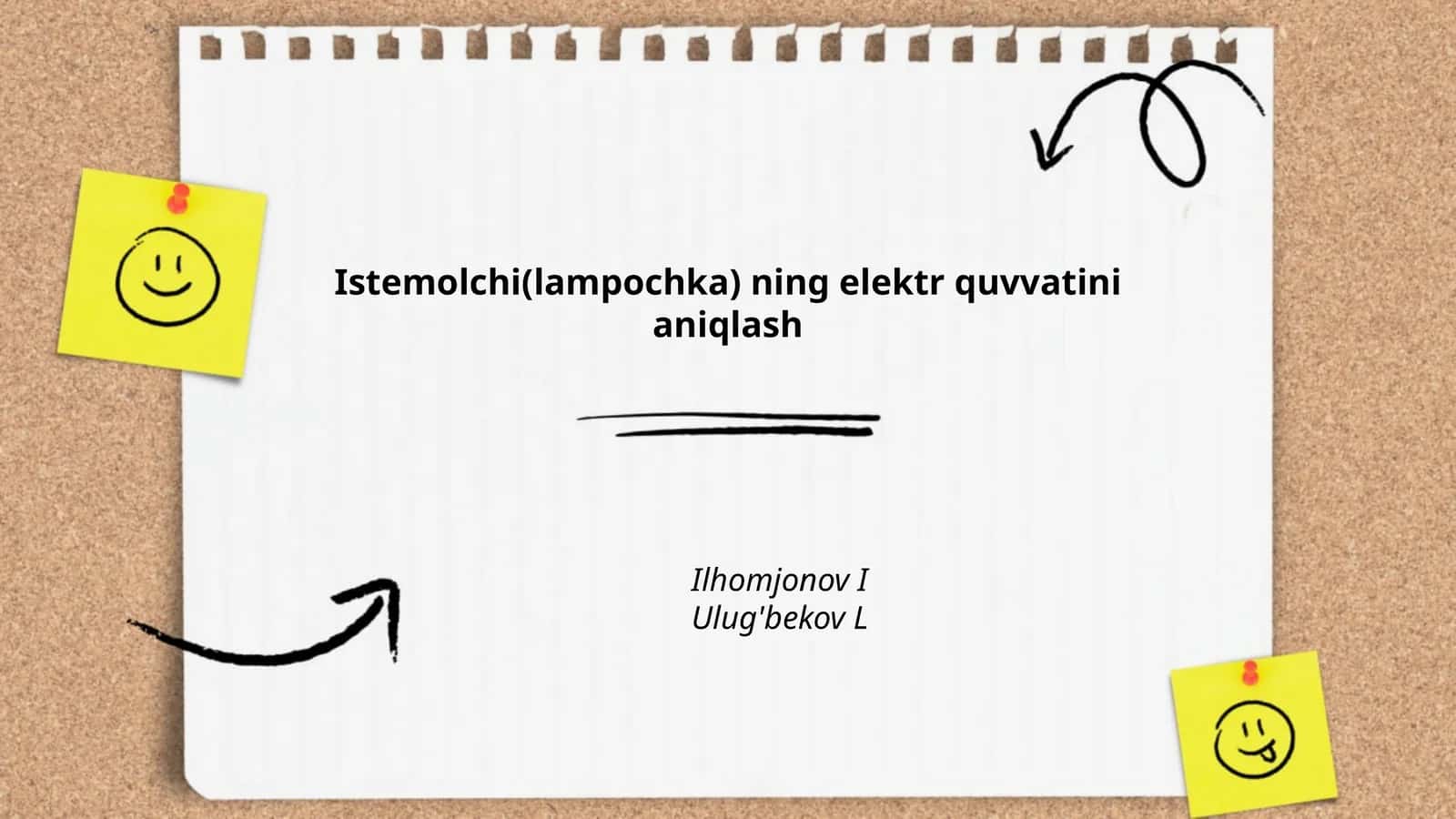 Istemolchi(lampochka) ning elektr quvvatini aniqlash 1