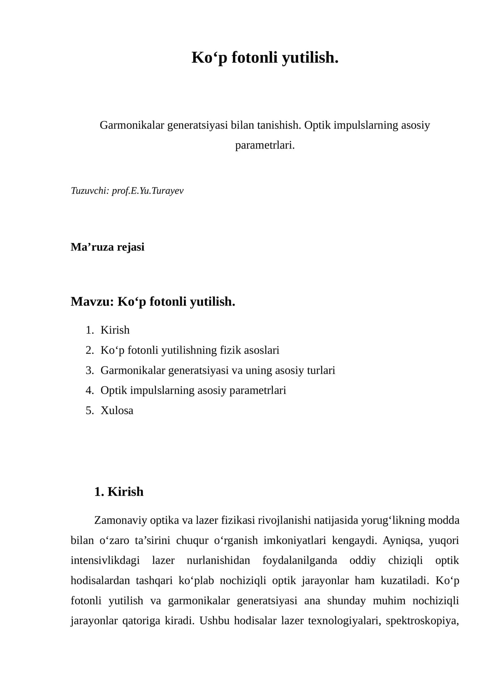 Ko‘p fotonli yutilish 1