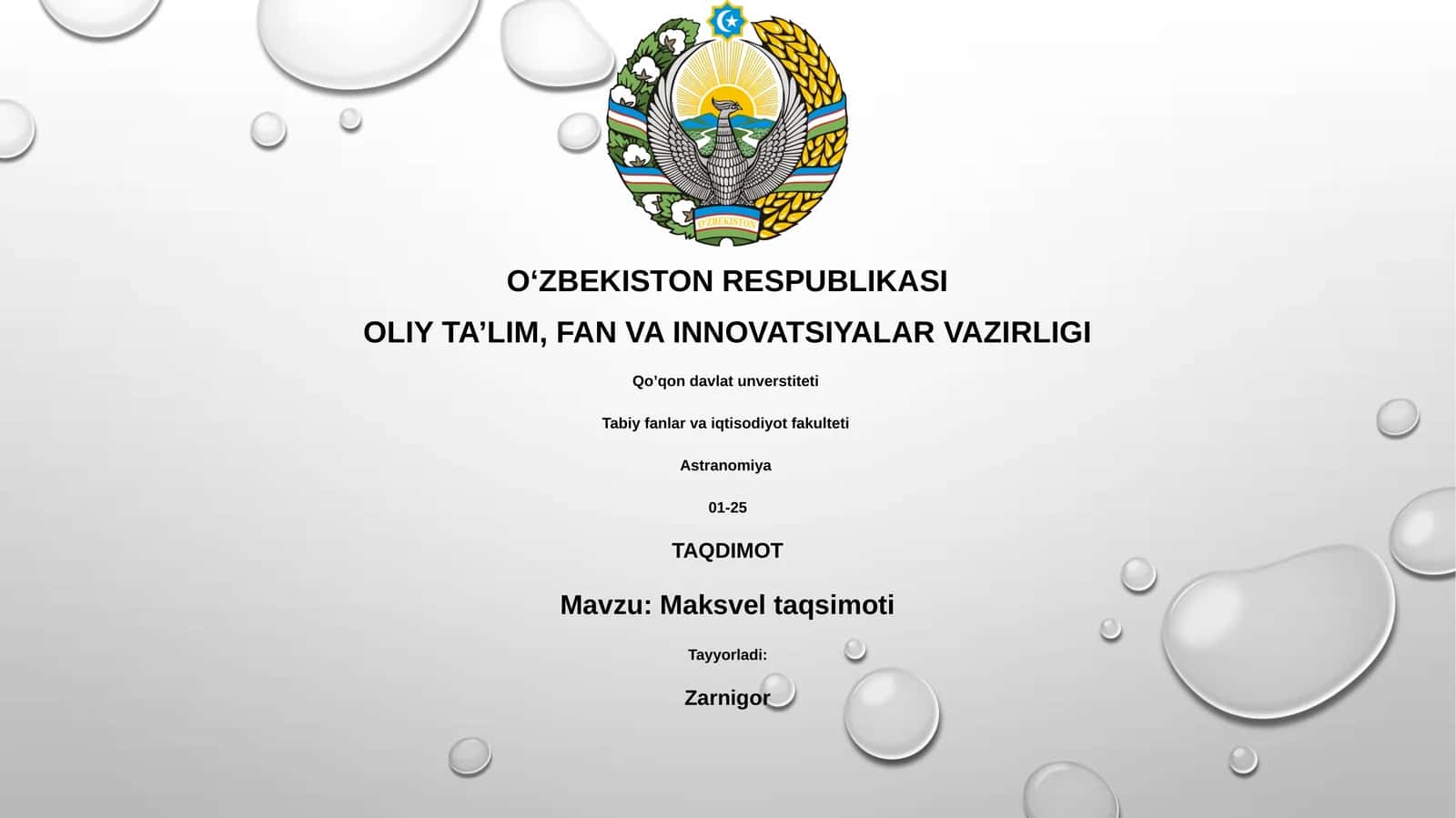 Maksvel taqsimoti 1