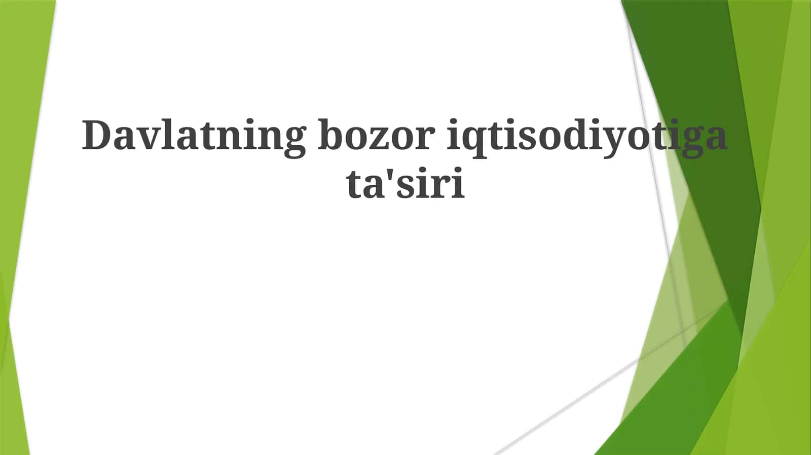 Davlatning bozor iqtisodiyotiga ta'siri 1