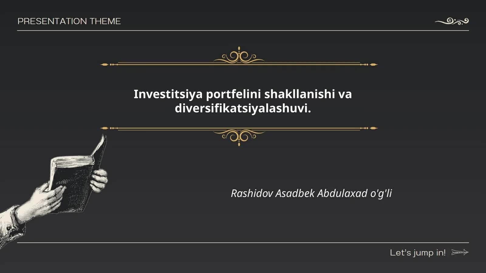 Investitsiya portfelini shakllanishi va diversifikatsiyalashuvi 1