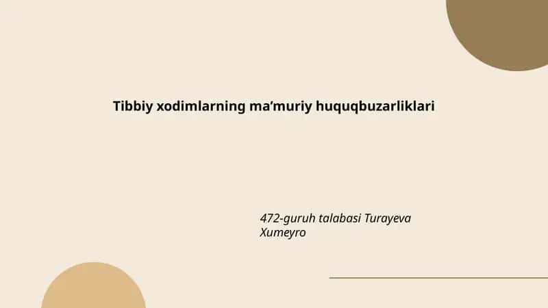 Tibbiy xodimlarning ma’muriy huquqbuzarliklari 1