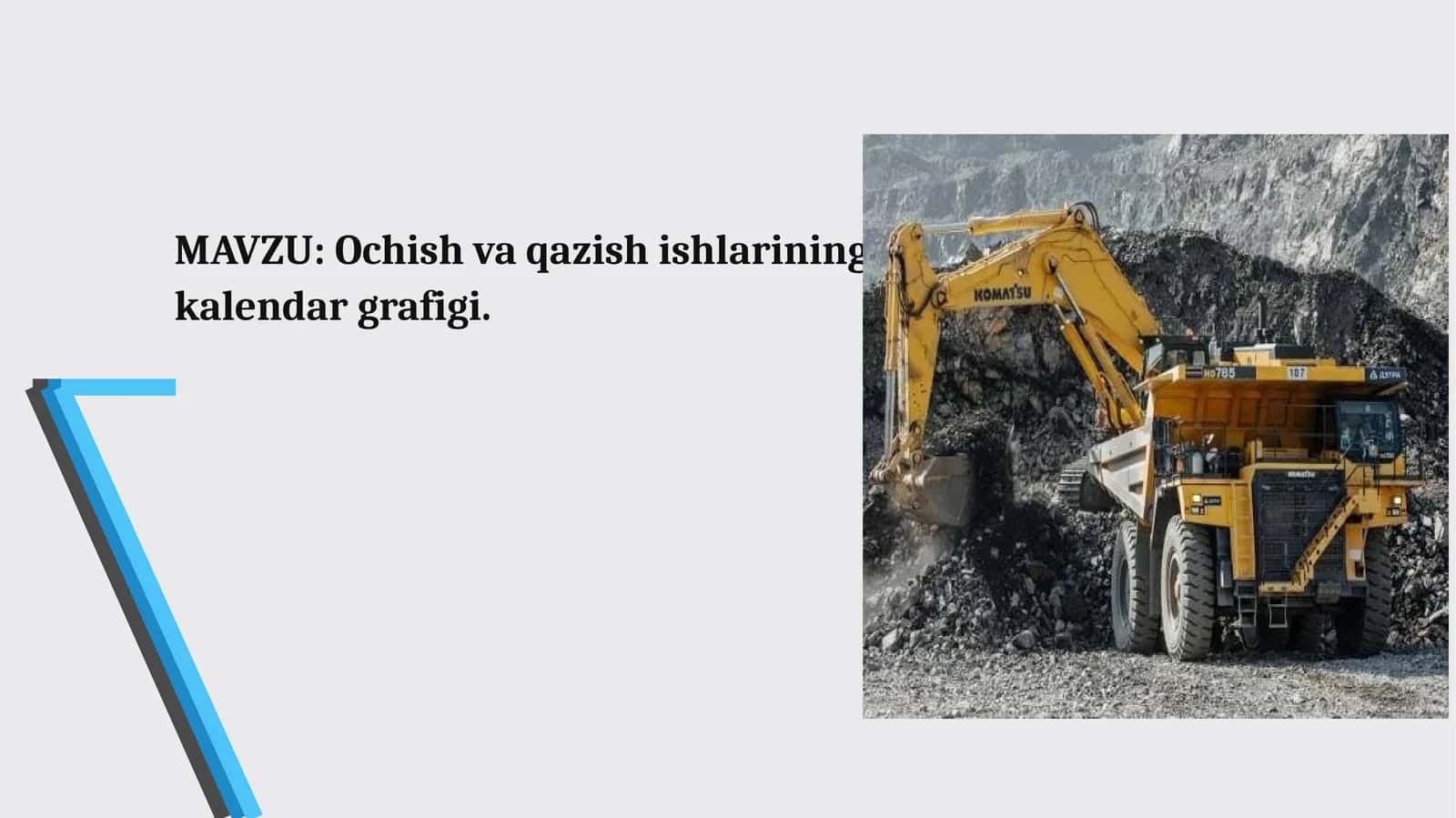 Ochish va qazish ishlarining kalendargrafigi 1
