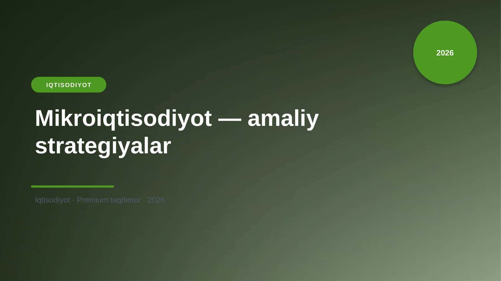 Mikroiqtisodiyot — amaliy strategiyalar 1