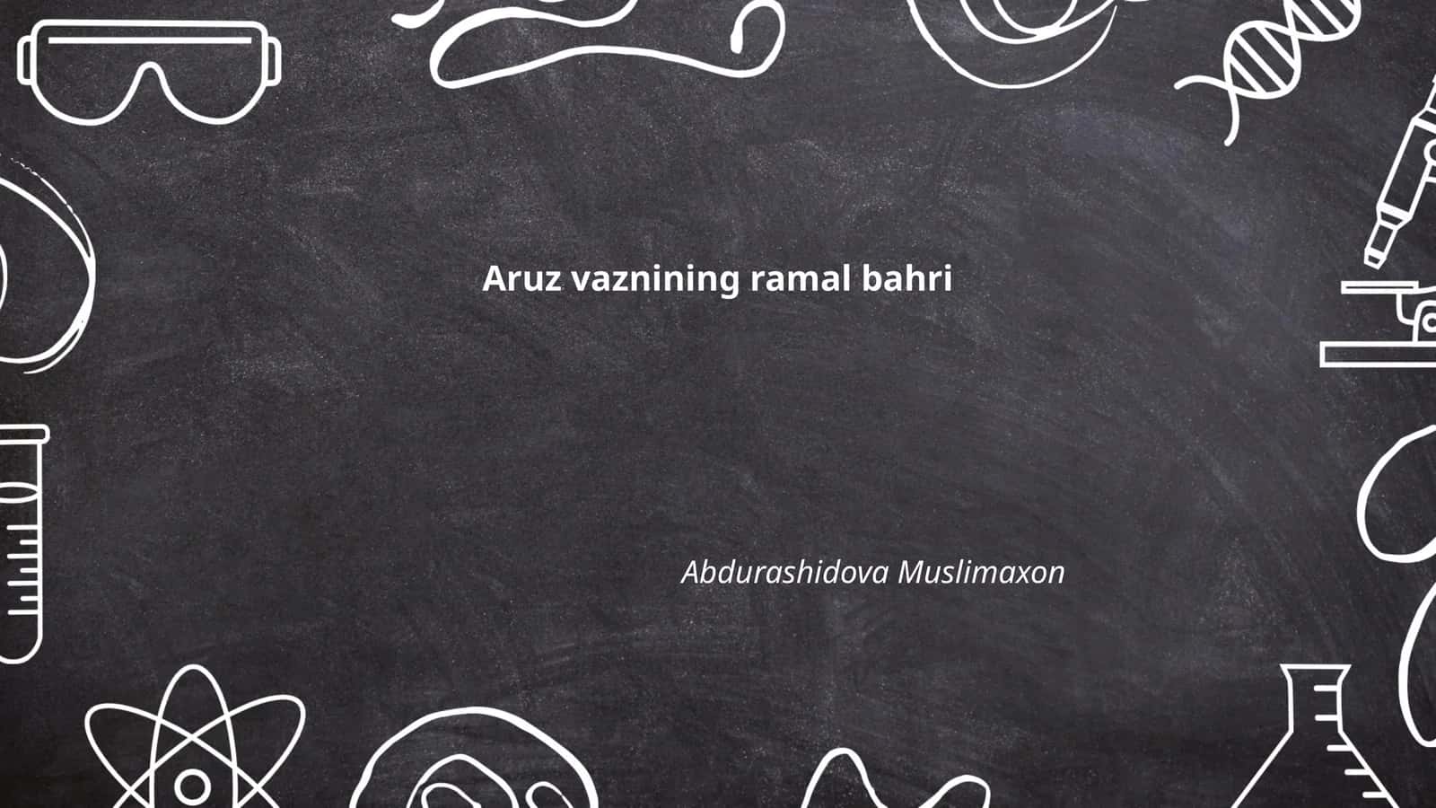 Aruz vaznining ramal bahri 1