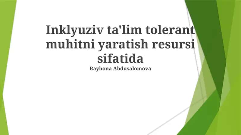 Inklyuziv Ta'lim: Bag'rikeng Muhit Yaratishning Asosini Qo'yish 1