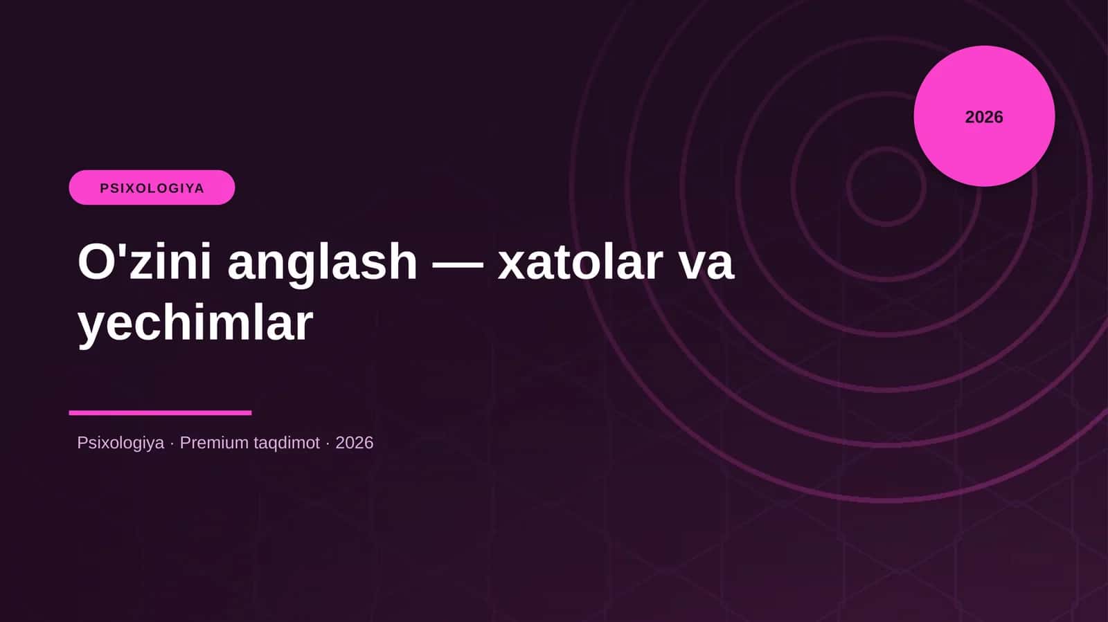 O'zini anglash — xatolar va yechimlar 1
