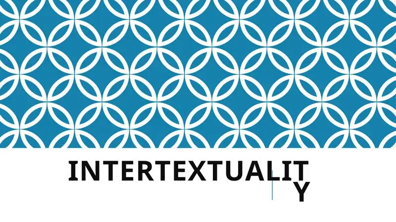 Intertextuality 1