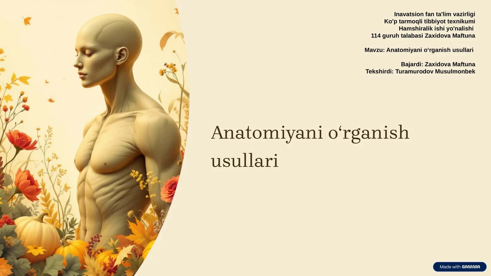 Anatomiyani oʻrganish usullari 1
