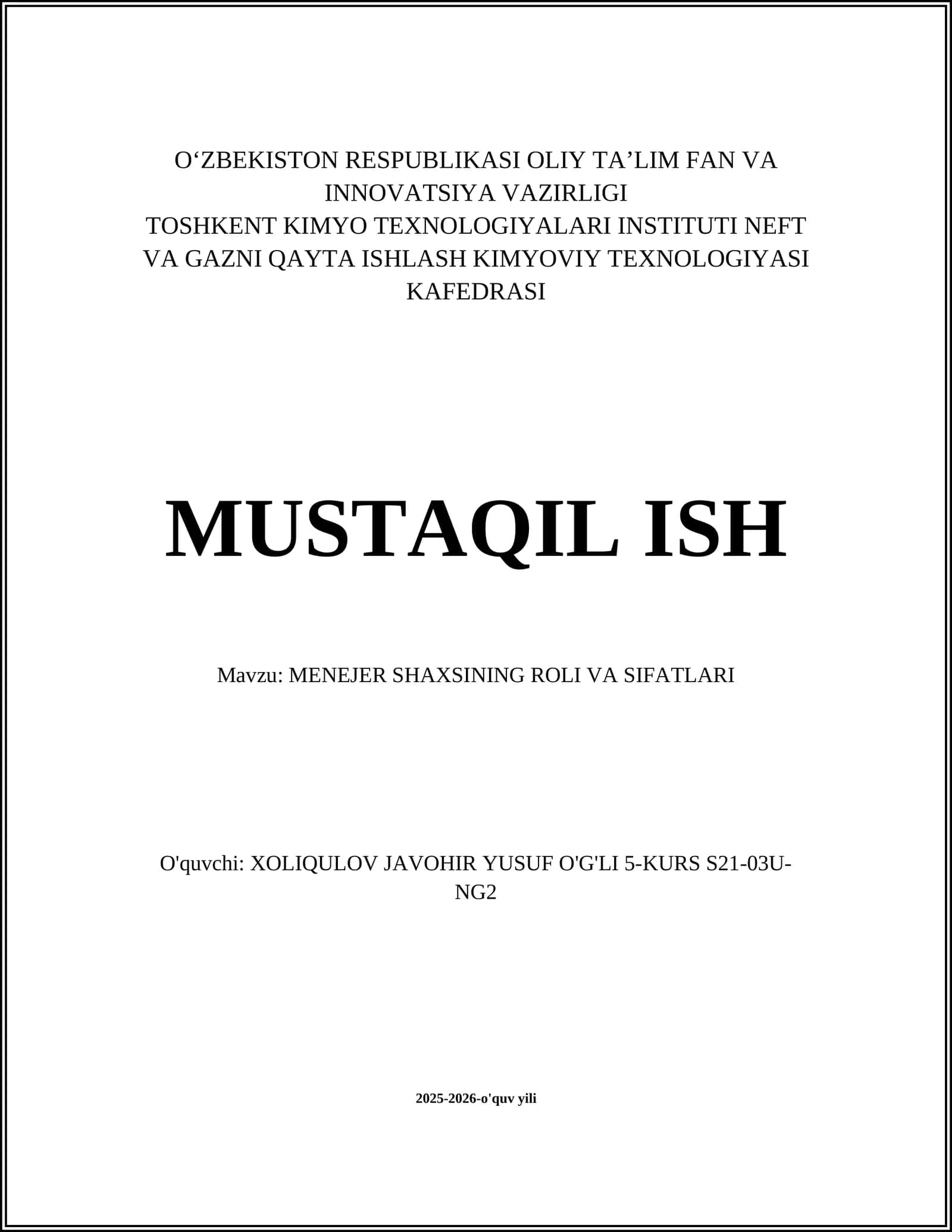 MENEJER SHAXSINING ROLI VA SIFATLARI 1