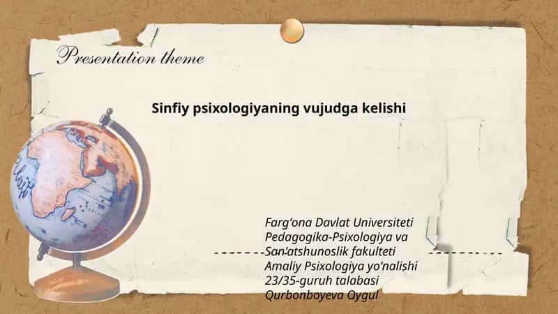 Sinfiy psixologiyaning vujudga kelishi 1