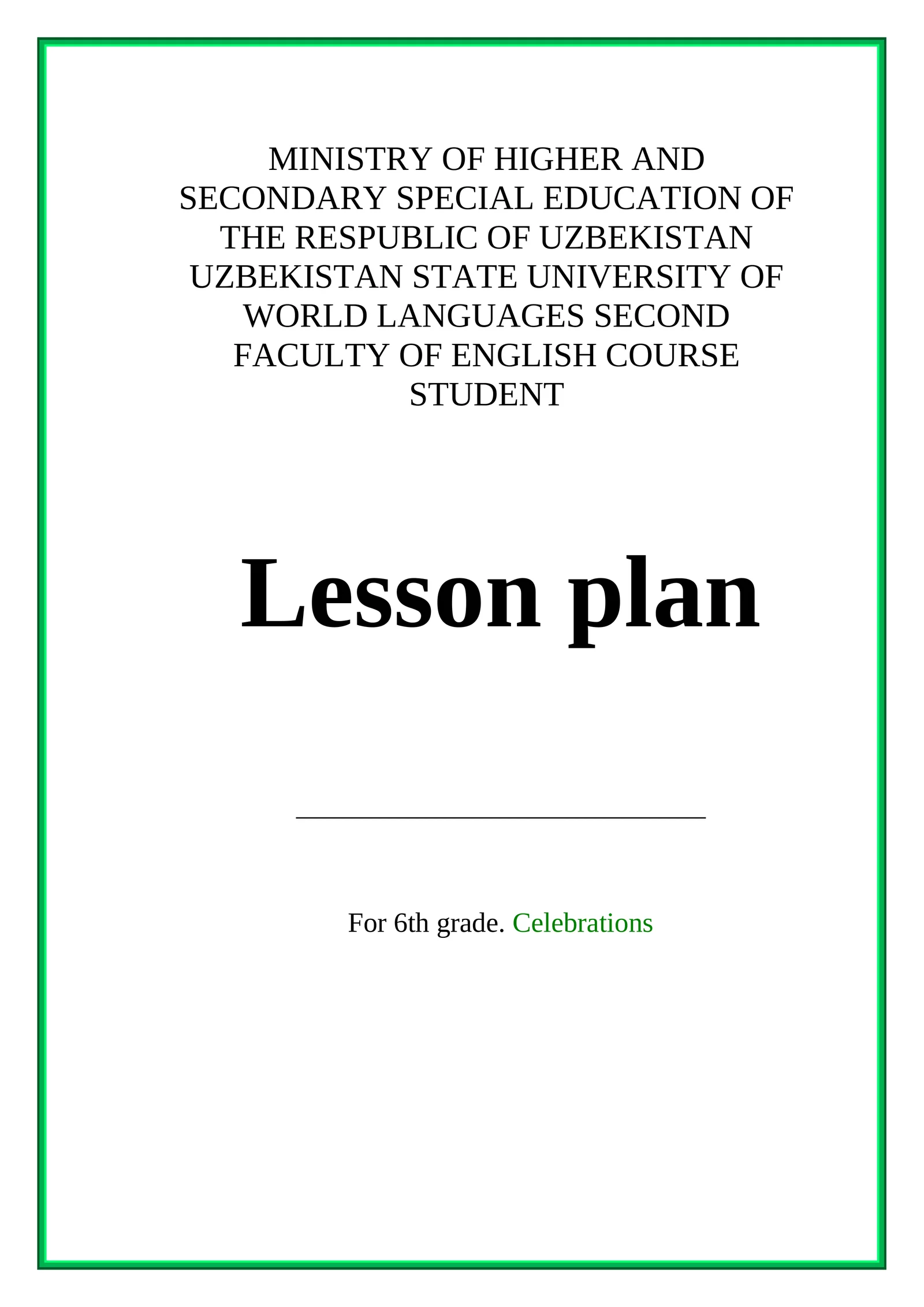 Lesson plan 1