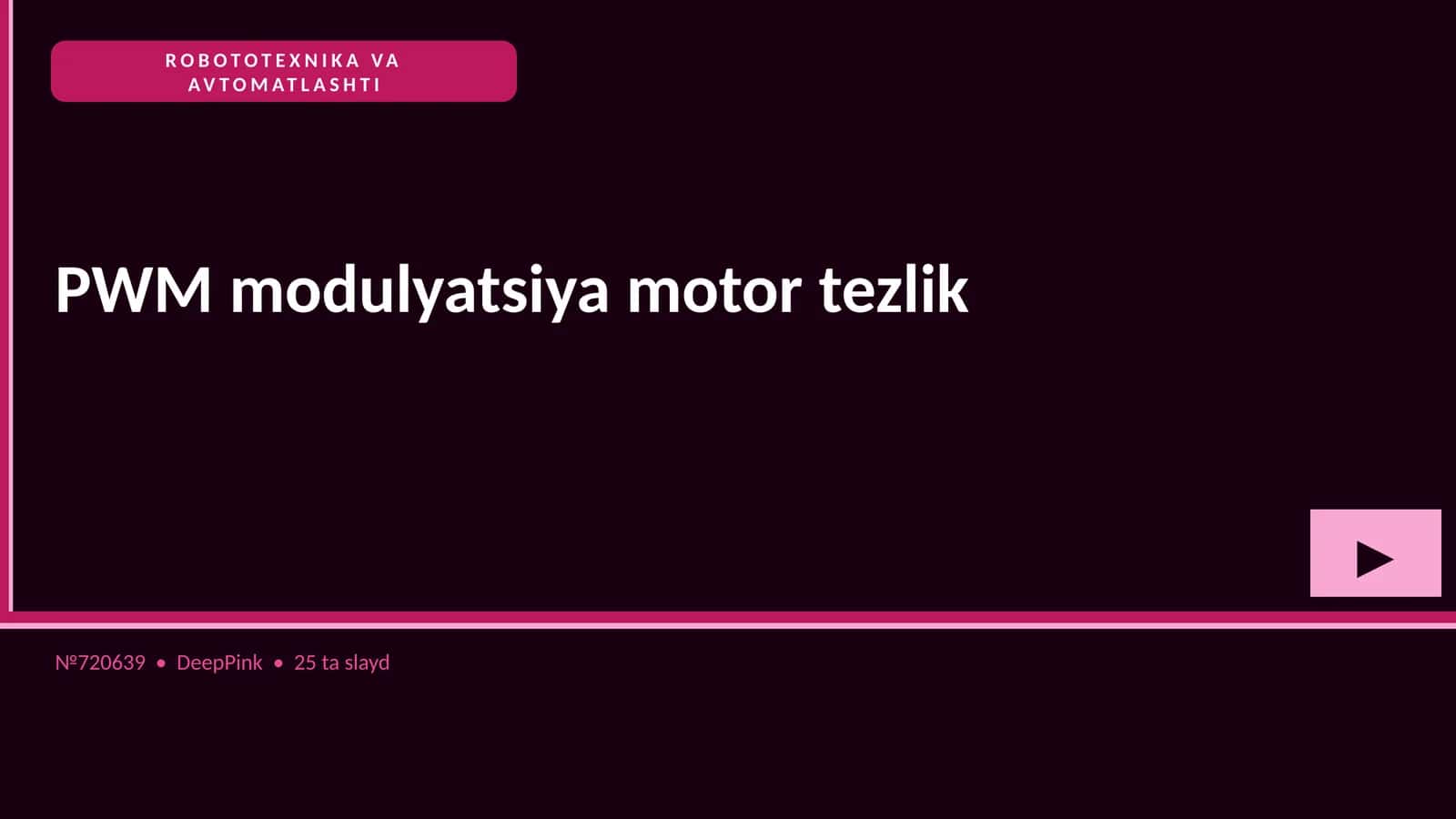 PWM modulyatsiya motor tezlik 1
