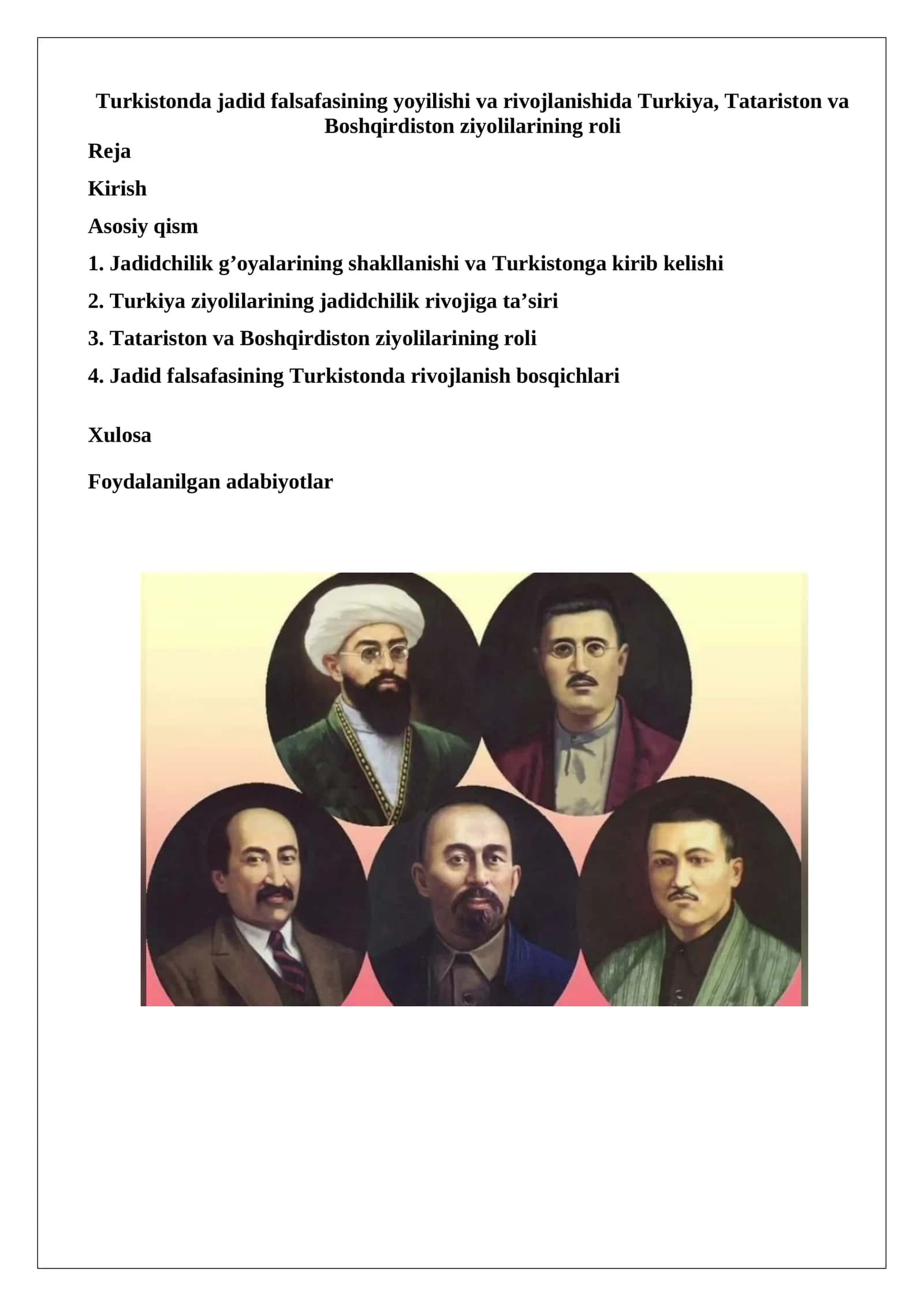 Turkistonda jadid falsafasining yoyilishi va rivojlanishida Turkiya, Tatariston va Boshqirdiston ziyolilarining roli 1