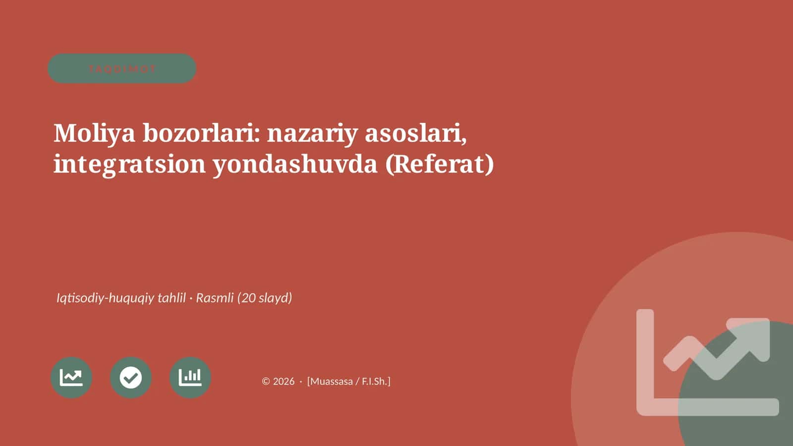 Moliya bozorlari: nazariy asoslari, integratsion yondashuvda (Referat) 1