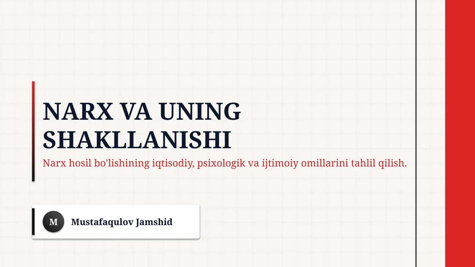 Narx va uning shakllanishi 1