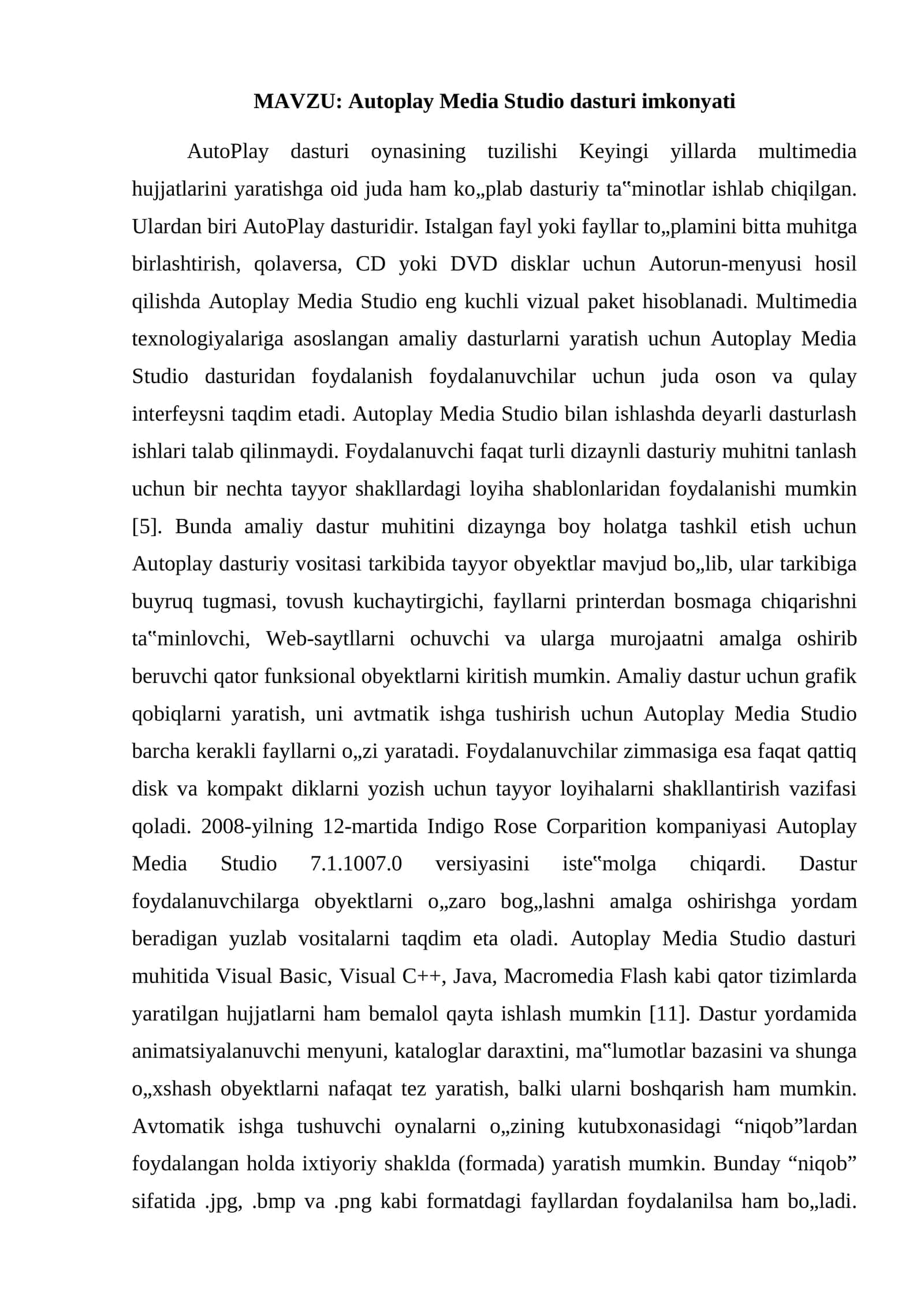 Autoplay Media Studio dasturi imkonyati 1