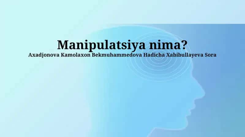 Manipulyatsiya nima? 1