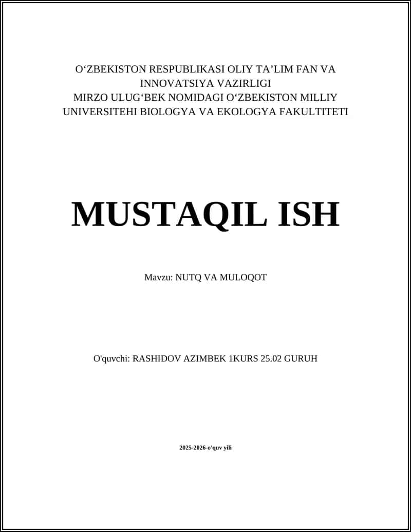 NUTQ VA MULOQOT 1