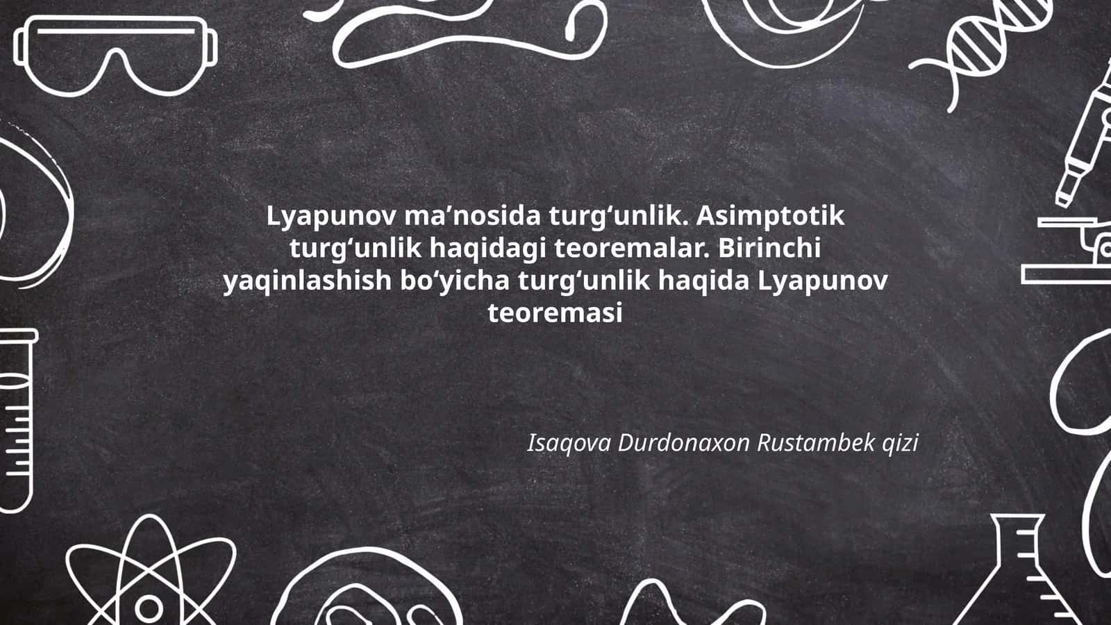 Lyapunov maʼnosida turgʻunlik 1