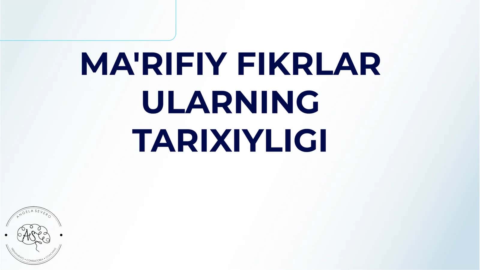 MA'RIFIY FIKRLAR ULARNING TARIXIYLIGI 1