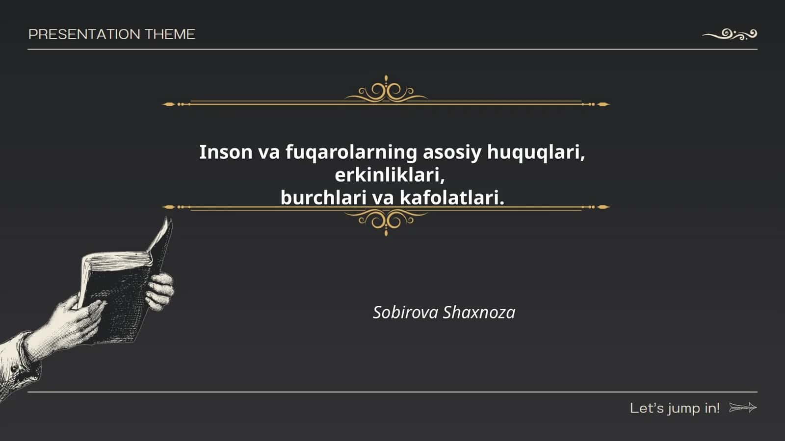 Inson va fuqarolarning asosiy huquqlari, erkinliklari, burchlari va kafolatlari 1