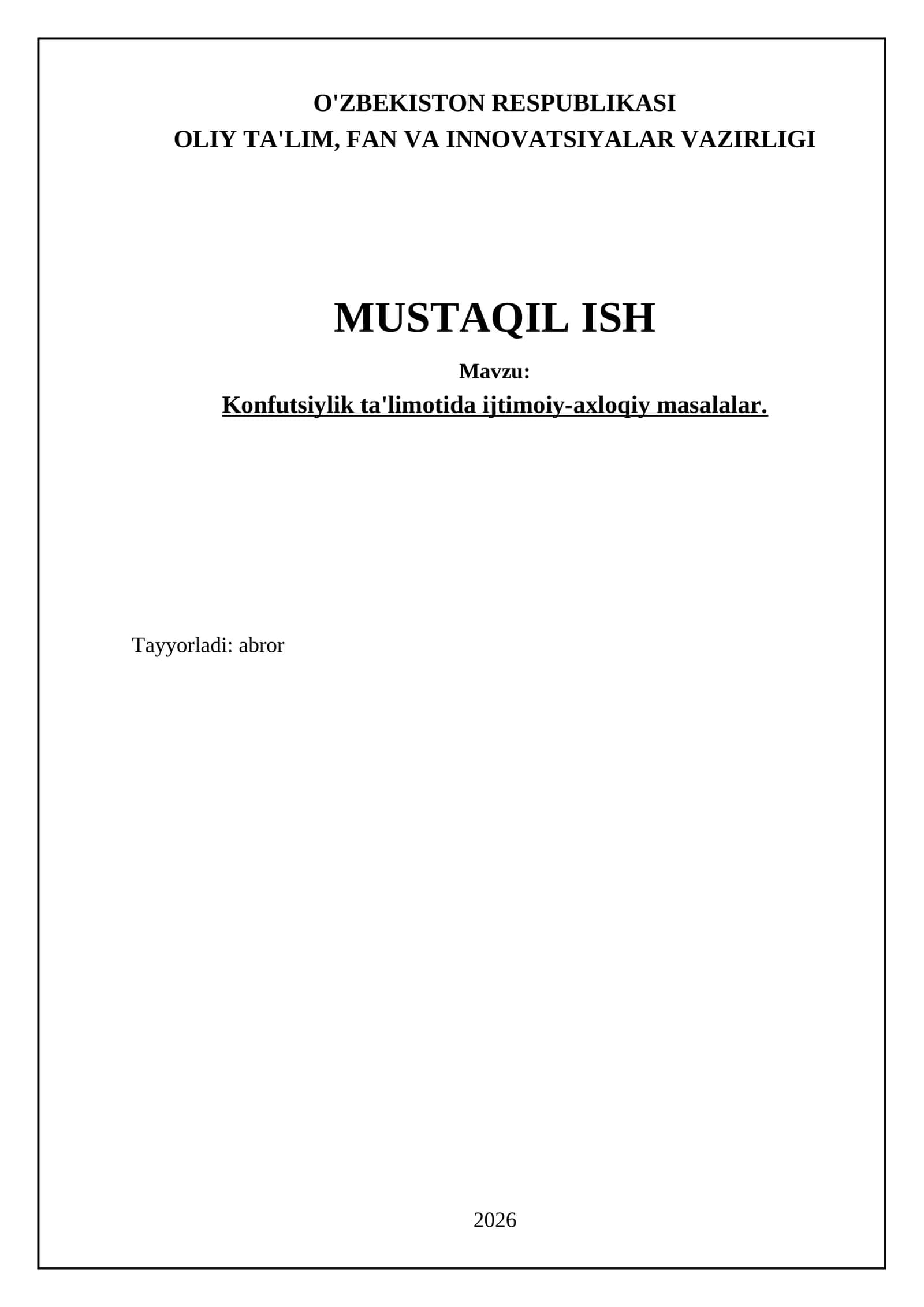 Konfutsiylik ta'limotida ijtimoiy-axloqiy masalalar 1