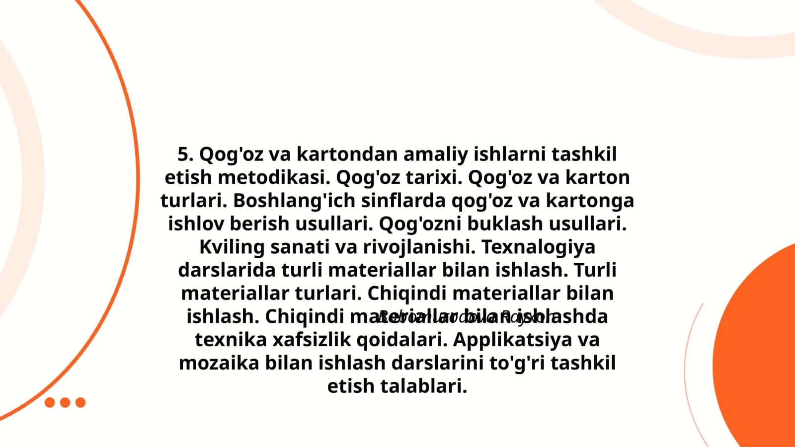 Qog'oz va kartondan amaliy ishlarni tashkil etish metodikasi 1