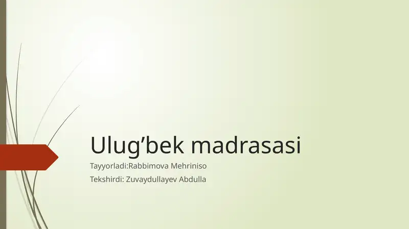 Ulug’bek Madrasasi 1