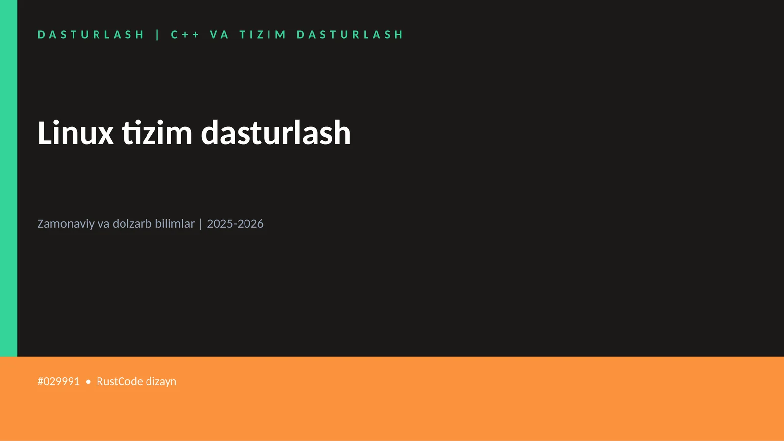 DASTURLASH | C++ VA TIZIM DASTURLASH 1