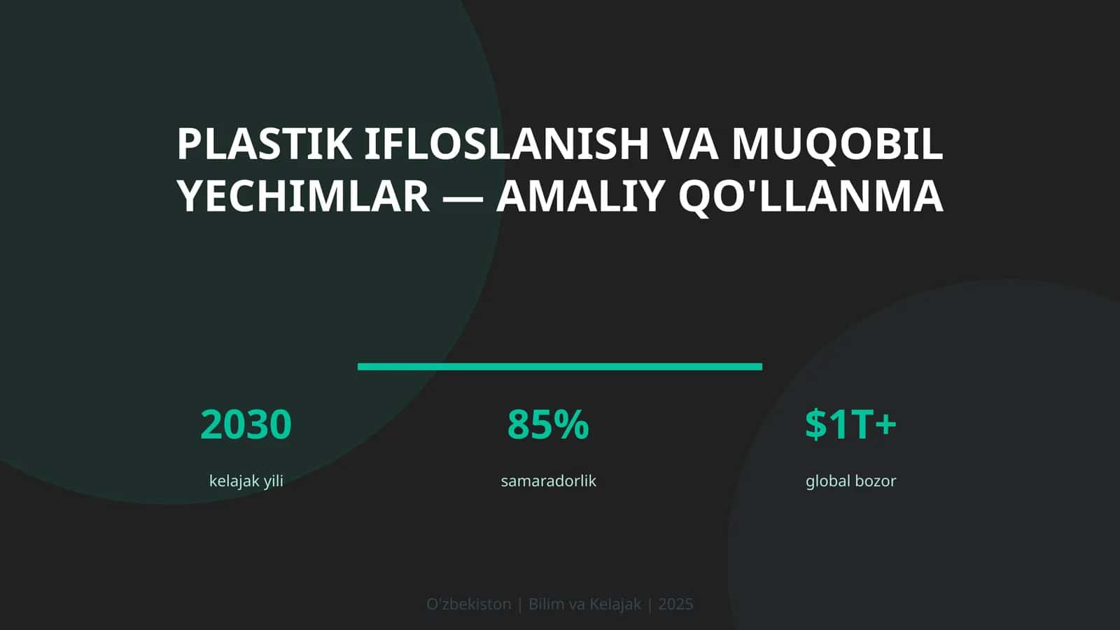 Plastik ifloslanish va muqobil yechimlar — amaliy qo'llanma 1