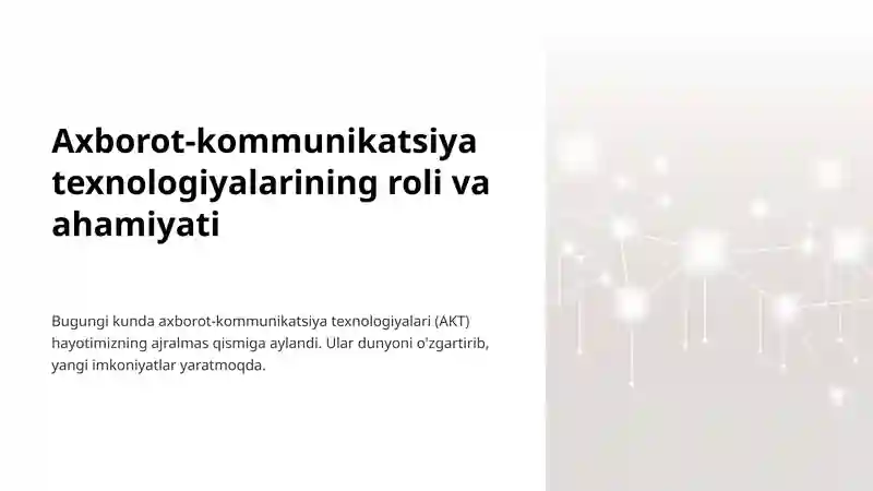 Axborot-kommunikatsiya texnologiyalari