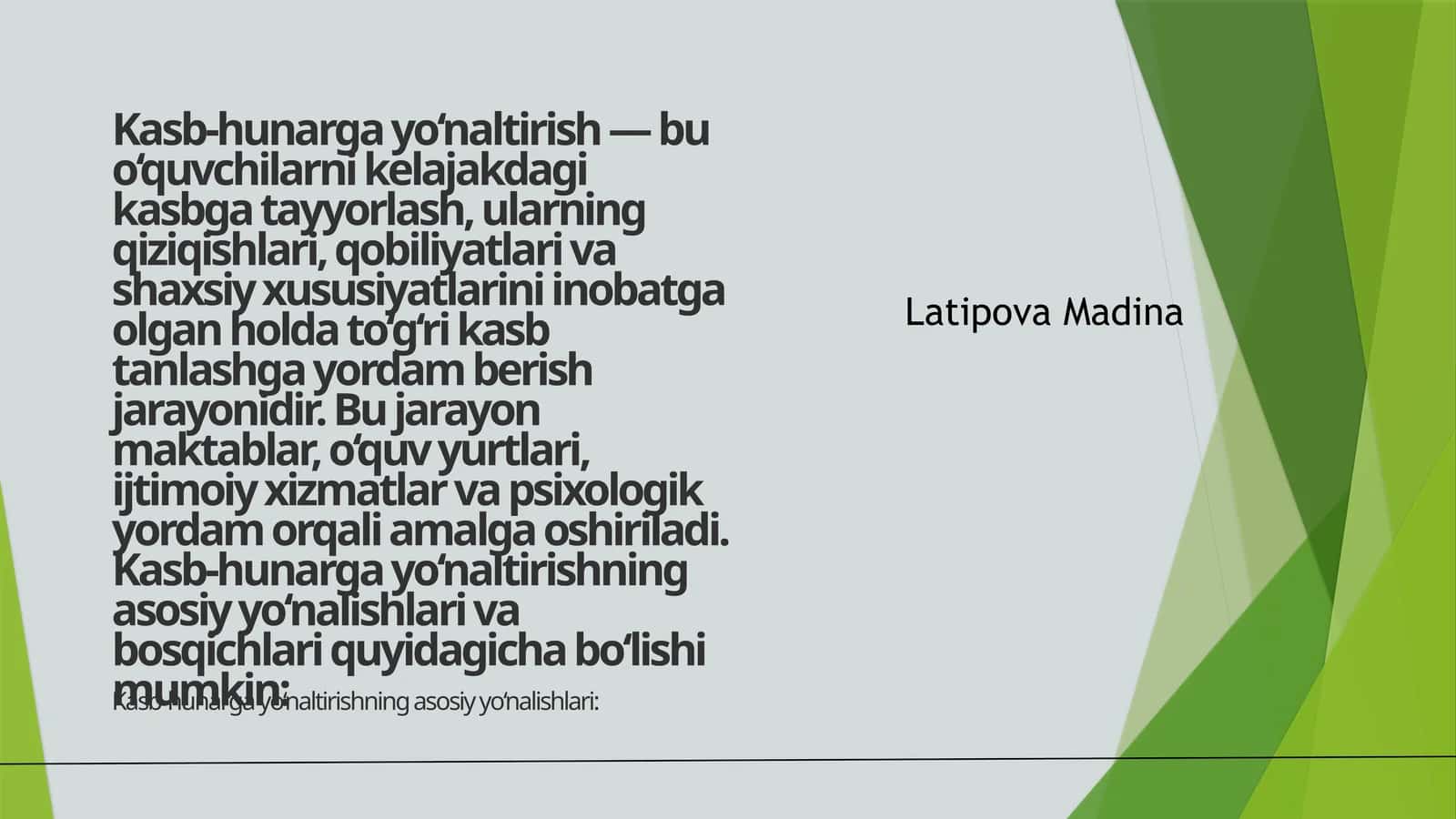 Kasb-hunarga yo‘naltirish 1