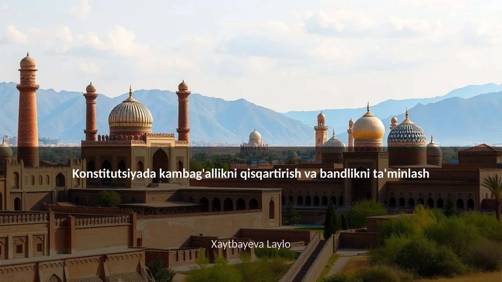 Konstitutsiyada kambag'allikni qisqartirish va bandlikni ta'minlash 1