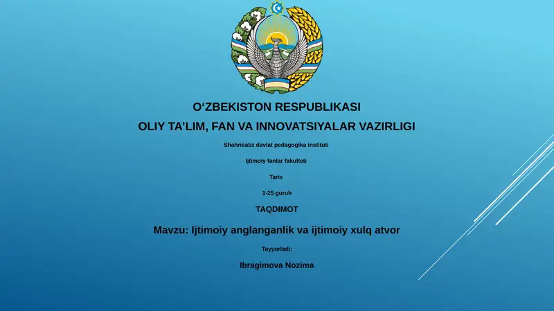 Ijtimoiy anglanganlik va ijtimoiy xulq atvori 1