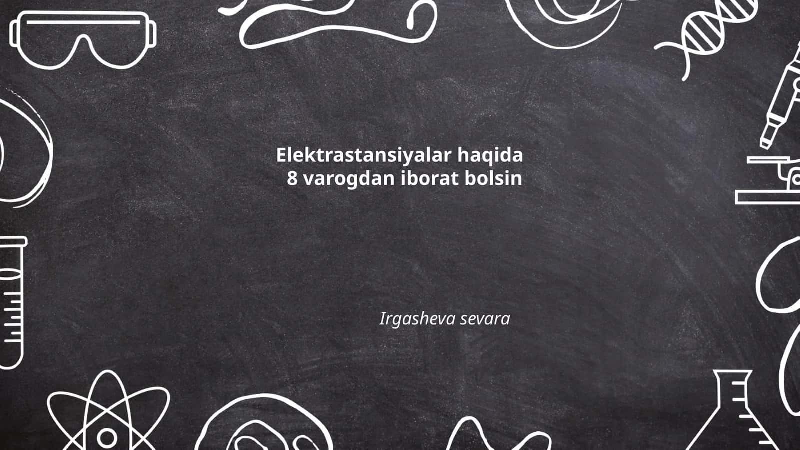 Elektrastansiyalar haqida 1