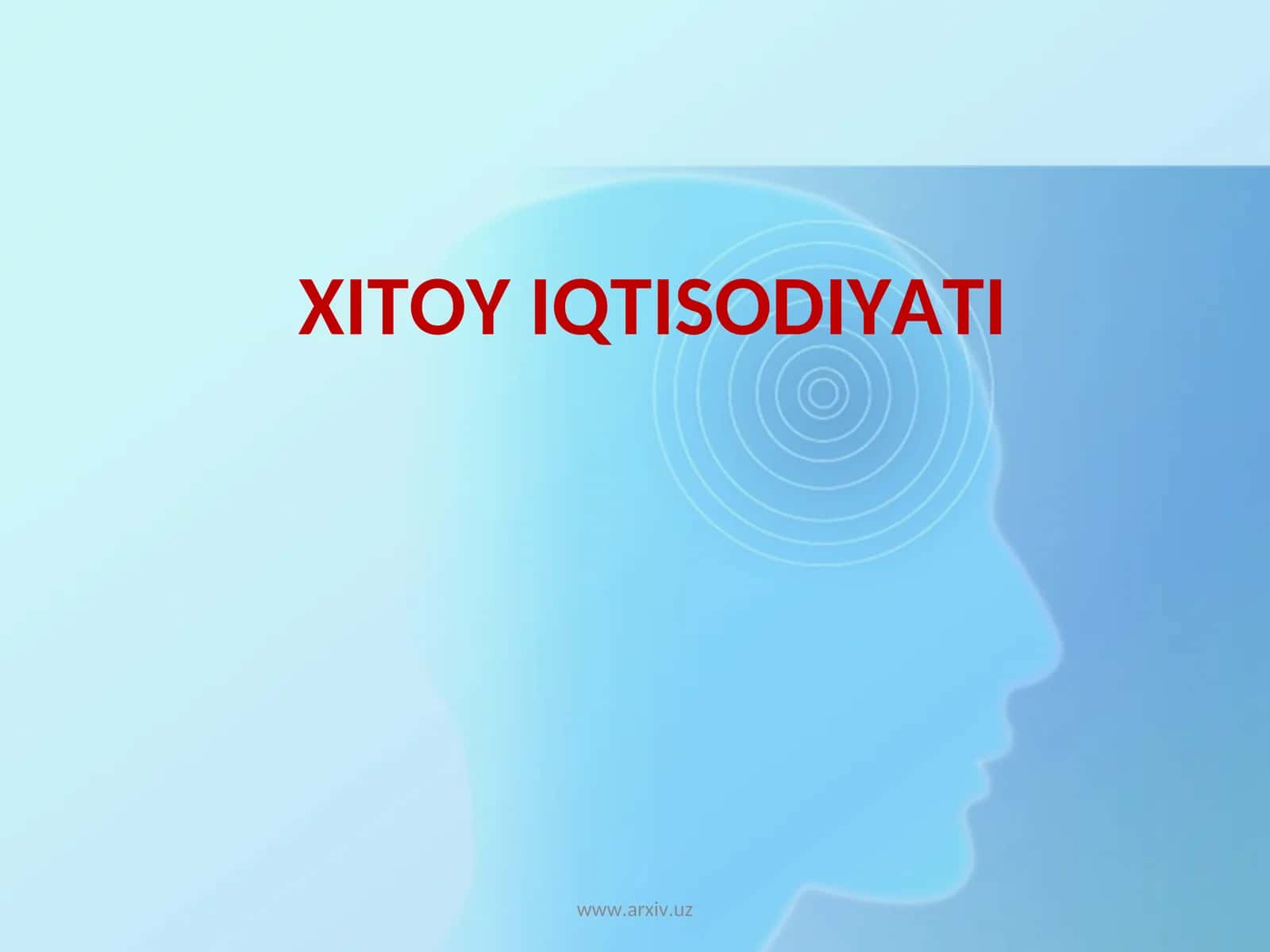 XITOY IQTISODIYATI 1