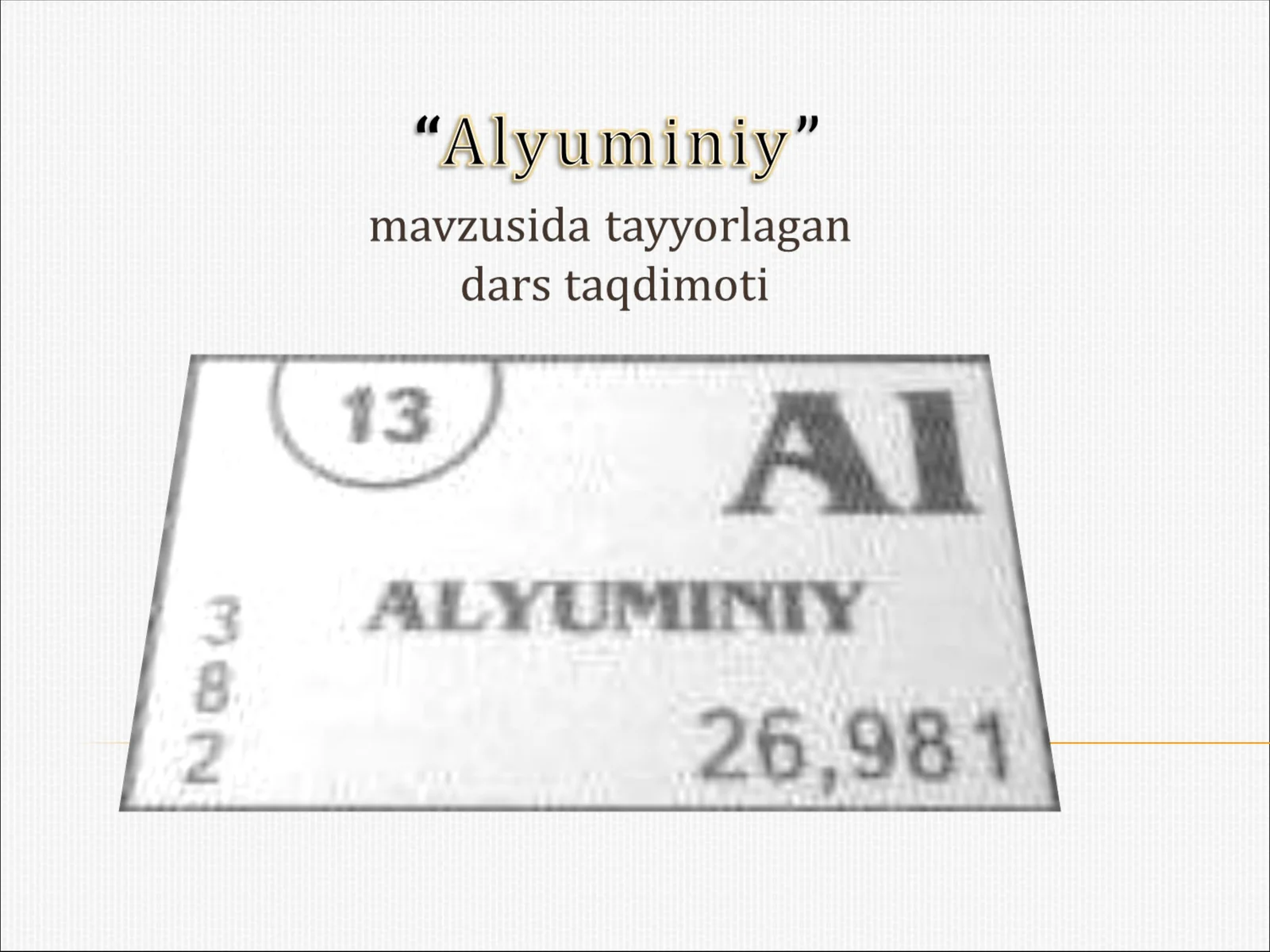 Alyuminiy 1