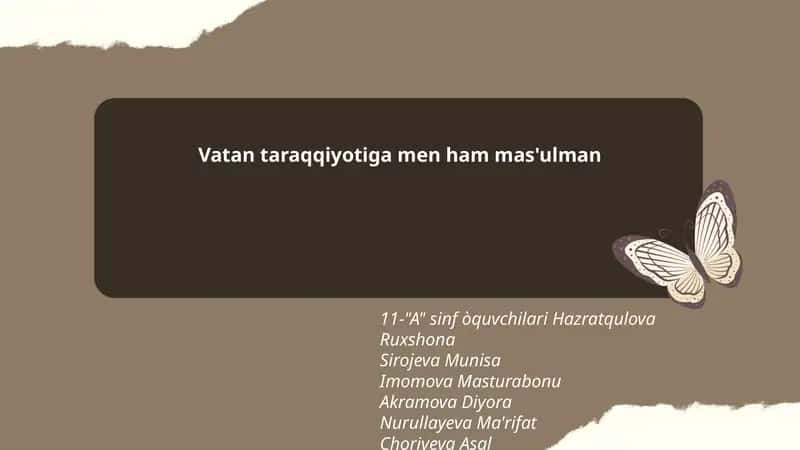 11-"A" sinf òquvchilari Hazratqulova Ruxshona, Sirojeva Munisa, Imomova Masturabonu, Akramova Diyora, Nurullayeva Ma'rifat, Choriyeva Asal 1