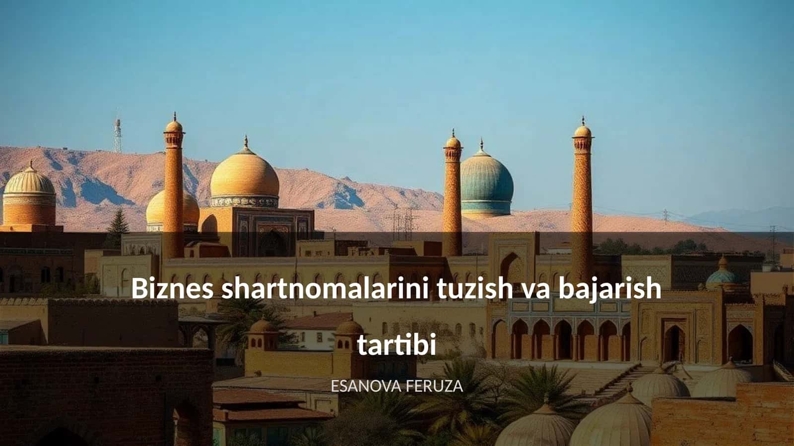Biznes shartnomalarini tuzish va bajarish tartibi 1